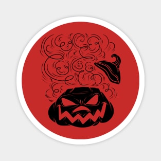 Evil Smile Jack Lantern Black Silhouette Magnet